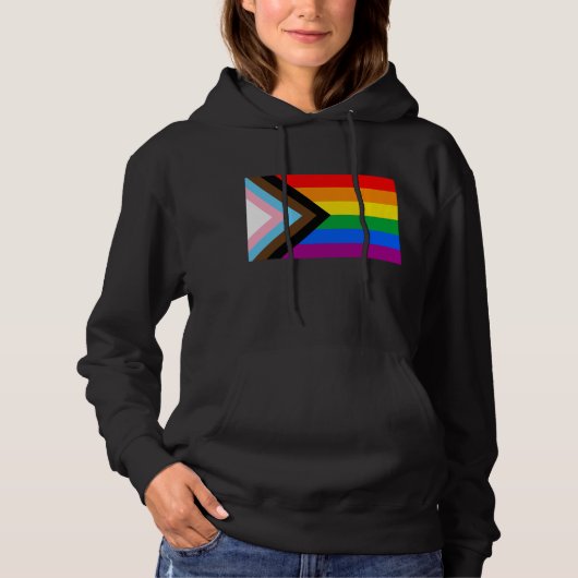 LGBTQ+ Progress Pride-vlag Hoodie (Voorkant)