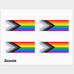 LGBTQ+ Progress Pride Vlag Rechthoekige Sticker