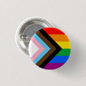 LGBTQ+ Progress Pride-vlag Ronde Button 3,2 Cm (Voorkant /achterkant)