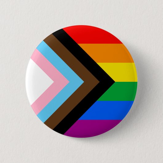 LGBTQ+ Progress Pride-vlag Ronde Button 5,7 Cm (Voorkant)