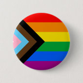 LGBTQ+ Progress Pride-vlag Ronde Button 5,7 Cm (Voorkant)
