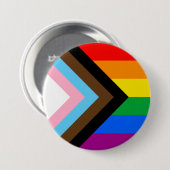 LGBTQ+ Progress Pride-vlag Ronde Button 7,6 Cm (Voorkant /achterkant)