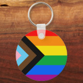 LGBTQ+ Progress Pride-vlag Sleutelhanger (Voorkant)