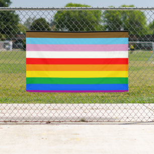 LGBTQ+ Progressie Vlag Strepen Spandoek