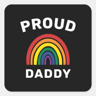 LGBTQ Proud Dad Gay Pride Rainbow Vaderdag Vierkante Sticker