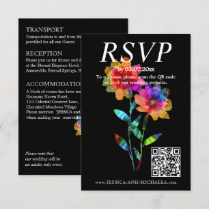 🌈 LGBTQ  QR RSVP +Trouwdetails Petals & Pride  Informatiekaartje