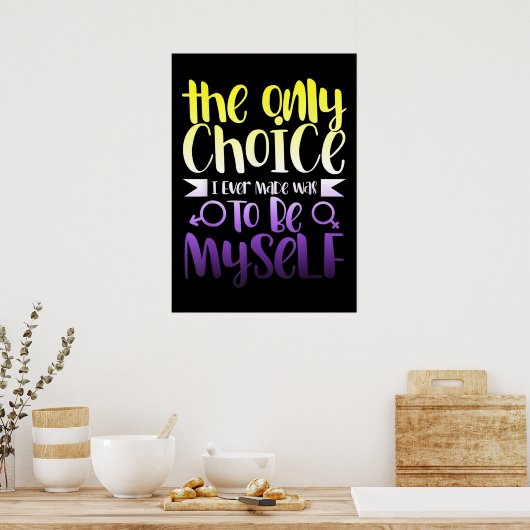 LGBTQ Queer Nonbinary Androgynous niet Binair Poster (Keuken)