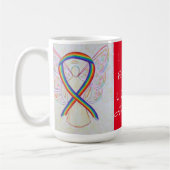 LGBTQ Rainbow Awareness Ribbon Angel Custom Mug (Gauche)