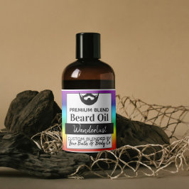 LGBTQ Rainbow Beard Oil Label met ingrediënten
