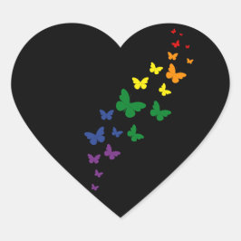 LGBTQ Rainbow Butterfly Trail Hart Sticker