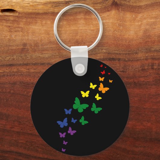 LGBTQ Rainbow Butterfly Trail Sleutelhanger (Voorkant)