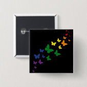 LGBTQ Rainbow Butterfly Trail Vierkante Button 5,1 Cm (Voorkant /achterkant)