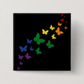 LGBTQ Rainbow Butterfly Trail Vierkante Button 5,1 Cm (Voorkant)