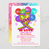  LGBTQ Rainbow Celebration Pride Party Invitation (Devant / Derrière)