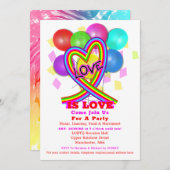  LGBTQ Rainbow Celebration Pride Party Invitation (Devant / Derrière)