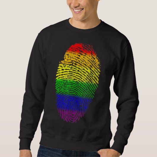 Lgbtq Rainbow Flag Fingerprint Gay Pride Month Lgb Trui (Voorkant)