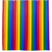 LGBTQ+ Rainbow Flag Stripes for Pride Month - Douchegordijn (Voorkant)