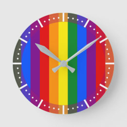 LGBTQ+ Rainbow Flag Stripes voor Pride Month - Ronde Klok