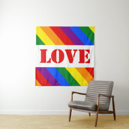 LGBTQ+ Rainbow Flag Stripes voor Pride Month - Wandkleed