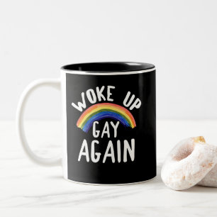 LGBTQ Rainbow Gifts Woke Up Gay alweer Tweekleurige Koffiemok