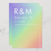 LGBTQ Rainbow Gradient Minimalist Monogram Pride Kaart (Voorkant / Achterkant)