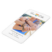 LGBTQ Rainbow Heart Opslaan Datum met Foto Magneet (Linkerzijde)