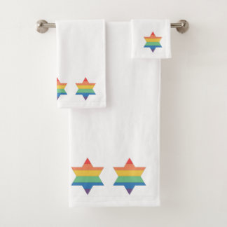 LGBTQ Rainbow Jewish Star-handdoeken Bad Handdoek