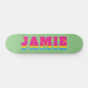 LGBTQ Rainbow Pansexual Pride Flag Aangepaste naam Skateboard