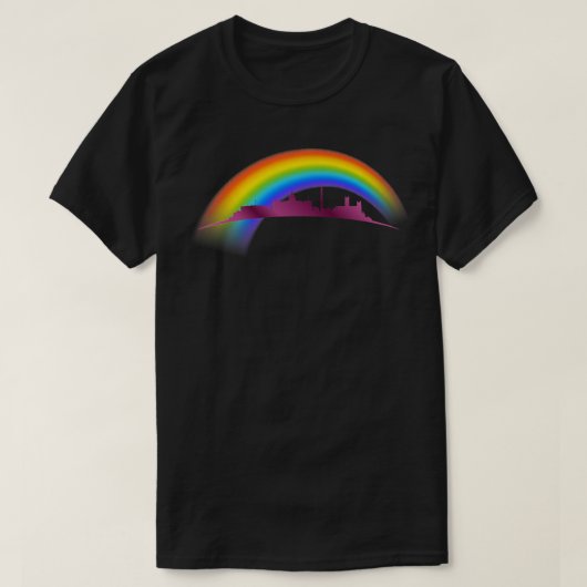 LGBTQ Rainbow Pride Washington DC Skyline Premium T-shirt (Design voorkant)