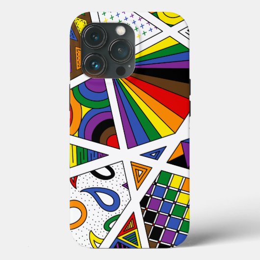 LGBTQ+ Rainbow Pride Zen Doodle Abstract Modern Case-Mate iPhone Case (Achterkant)