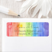 LGBTQ Rainbow Waterverf Retouradres Label (Insitu)