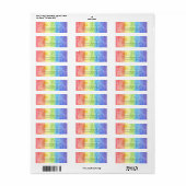 LGBTQ Rainbow Waterverf Retouradres Label (Full Sheet)