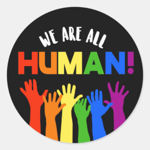 LGBTQ+ RECHTEN We zijn allemaal mensen Ronde Sticker
