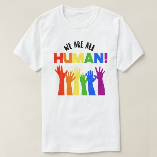 LGBTQ+ RECHTEN We zijn allemaal mensen T-shirt (Design voorkant)