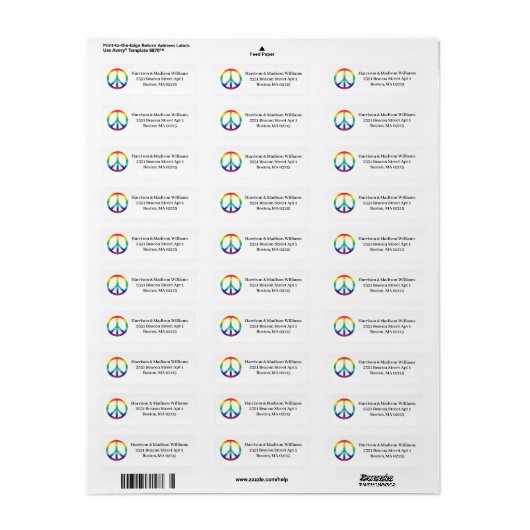 LGBTQ regenboog gradiënt vrede symbool aangepaste Etiket (Full Sheet)
