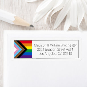 Lgbtq regenboog inclusief homopride vlag adres etiket