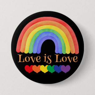 LGBTQ Regenboog Liefde is Liefde Kleurrijk Ronde Button 7,6 Cm