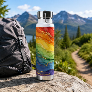 LGBTQ Regenboog Marmer Waterfles