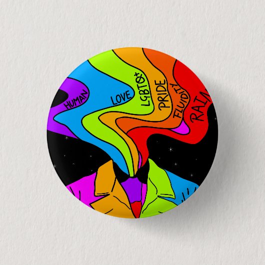 Lgbtq regenboog pride geslacht vloeibaarheid liefd ronde button 3,2 cm (Voorkant)