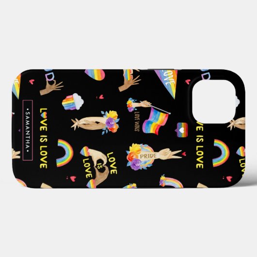 LGBTQ Regenboog Pride Patroon | Monogram Case-Mate iPhone Case (Achterkant (horizontaal))