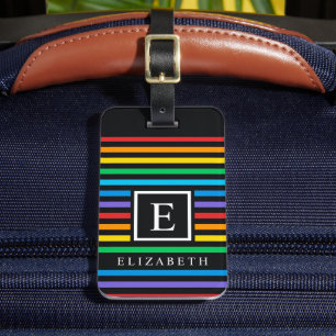 LGBTQ Regenboog Rood Blauw Groen Zwart Veelkleurig Bagagelabel