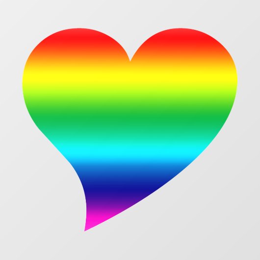 Lgbtq regenbooggradiënt kleuren grote hart homosek raamsticker (Vel)