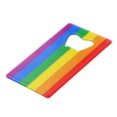 LGBTQ+ regenboogpride vlag Kredietkaart Flessenopener (Voorkant Gekanteld)