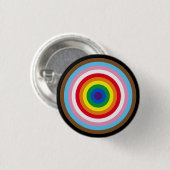 Lgbtq regenboogstrepen bullseye gay pride vlag coo ronde button 3,2 cm (Voorkant /achterkant)