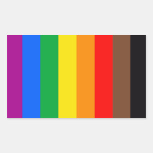 LGBTQ Regenboogvlag (8 Strepen) Rechthoekige Sticker