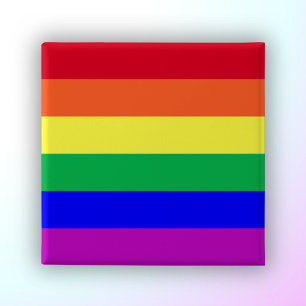 LGBTQ+ Regenboogvlag Gay Pride-vlag Regenboogstrep Vierkante Button 5,1 Cm