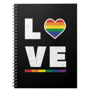 LGBTQ Regenboogvlag Vervaagde Grunge Liefde Notitieboek