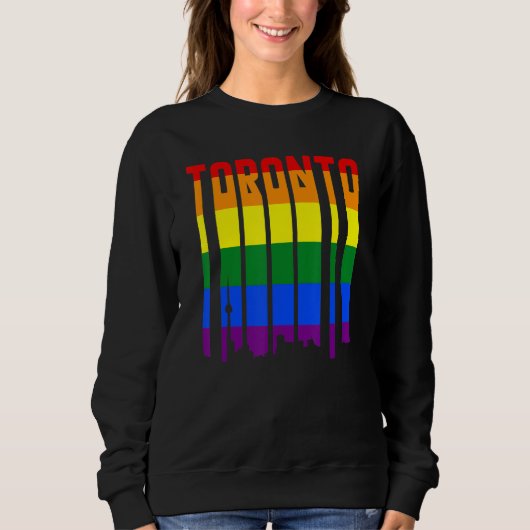 LGBTQ Retro Toronto Canada Pride Skyline Trui (Voorkant)