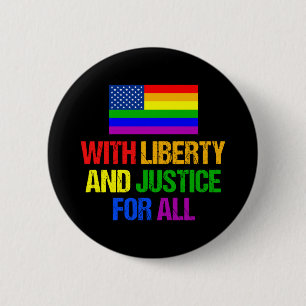 LGBTQ Rights Rainbow American Flag Gay Pride Ronde Button 5,7 Cm