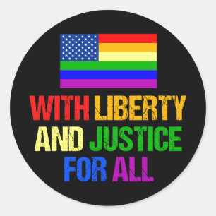 LGBTQ Rights Rainbow American Flag Gay Pride Ronde Sticker